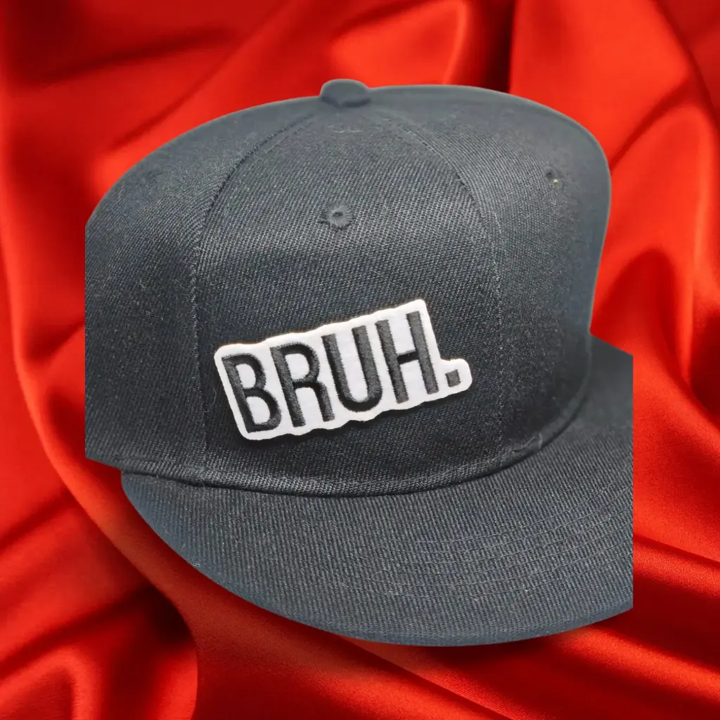 Redink & Co.-Flat Brim Black Hat- Custom Bruh! Patch