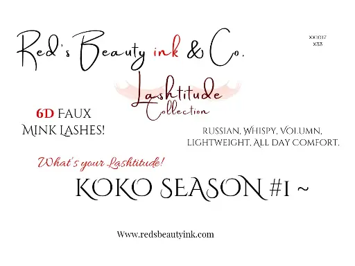 Red's Lashtitude- Mink 6D Volume Strip Lashes - Koko Season #1